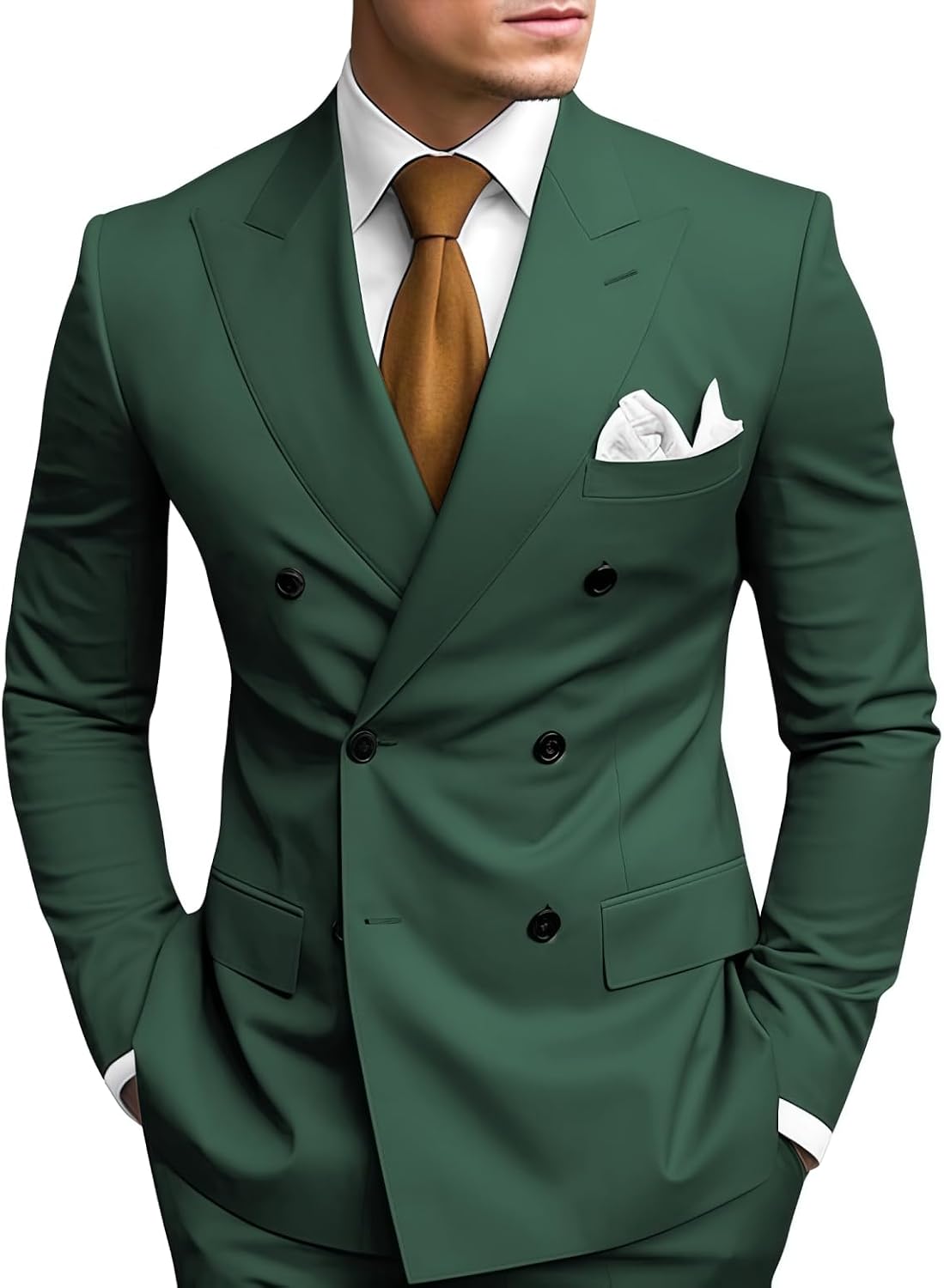 Modern Double-Breasted Two-Piece Suit (Slim Fit)